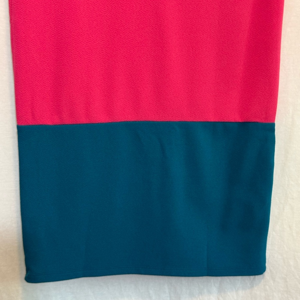 A-155 LuLaRoe Pink & Teal Blue MIDI Skirt Size M - Picture 5 of 9